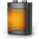 Space Heater for Indoor Use 1500W Small Electric Heater with PTC Element Overheat & Tip Over Protection Thermostat Control Portable Heater for Small Room, Black