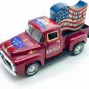 4th of July Decorations Patriotic Vintage Metal Truck Decor with Wooden USA Flag & Stars for Home & Office, America 250th Anniversary Independence Day Memorial Day Patriotic Table Centerpiece Gifts