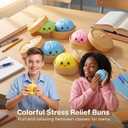 Squishy Dumpling Toy & Steamer 4PCS, Giant Dumpling Squishy Mystery Box, Colorful Dumpling Stress Ball for Anxiety Relief & Focus, Squishys Bun for Kids & Adults, Holiday & Birthday Party Gift