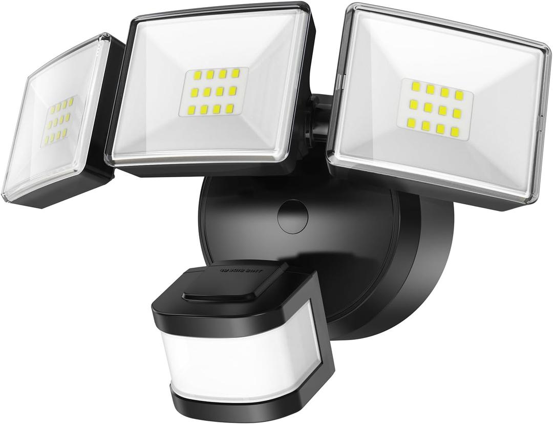OREiN Motion Sensor Outdoor Flood Light, 26W 3500LM LED Security Light, 240 40FT Detection, Dusk to Dawn/Auto/Test Modes, IP65 Waterproof for Garage, Yard, Porch, Driveway (Hardwired) (Black)