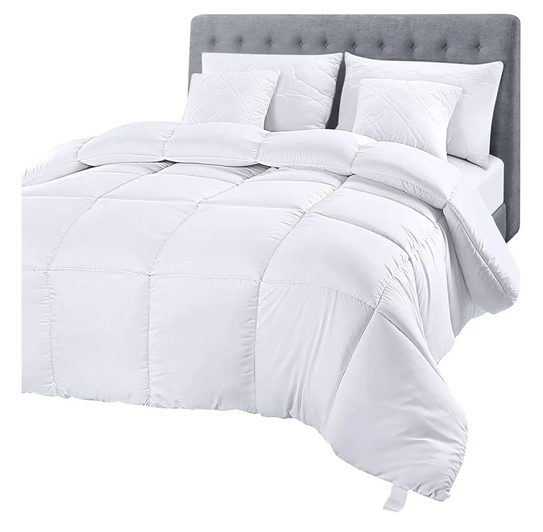 Utopia Bedding Comforter Duvet Insert, Quilted Comforter with Corner Tabs, Box Stitched Down Alternative Comforters Full Size (White)
