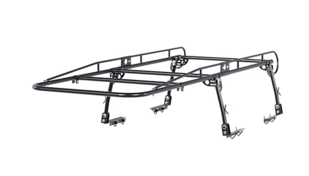 ALMULOO Adjustabl Truck Ladder Rack 60" W x 138" L x 34" H Universal Truck Pickup Bed Contractor Rack Heavy Duty Steel Lumber Utility Kayak Rack 1000lbs