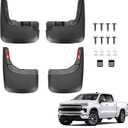 Mud Flaps Compatible with Chevrolet Silverado 1500 2019-2024 Pickup (Without Fender Flares) No-Drill Front & Rear Side 4PCS Mud Splash Guard Accessories