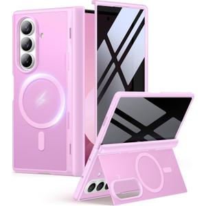 MOBOSI for Samsung Galaxy Z Fold 7 Case with Privacy Screen Protector, [Compatible with Magsafe], [Built-in Kickstand & Full Body Hinge Protection] Magnetic Slim Phone Case for Z Fold7, Pink