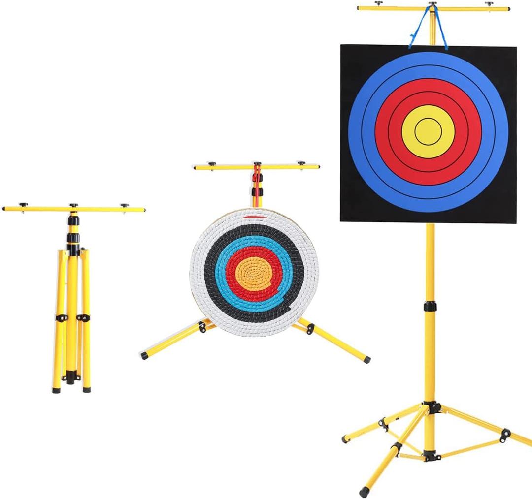Archery Target Stand for Backyard Targets Shooting Adjustable Foldable Adjustable Hanging Traditional EVA Straw Targets Stand Multi-Application Brackets