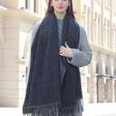 Wander Agio Unisex Scarves Pure Cozy Winter Warm Wrap Ribbed Shawl for Men Women Fall Soft Textured Fashion Solid Scarf