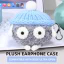 2 x Plush Case Cover Compatible with Bose Ultra Open (2024) Handmade Knitted Cartoon Creative Funny Cute Earbuds Headphone Cases (HuiS-XN+Sky Blue,for Bose Ultra Open (2024))