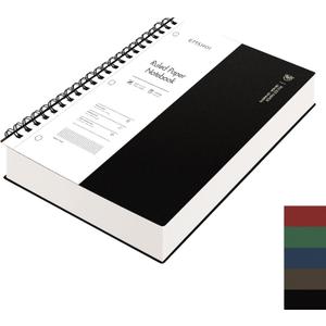EMSHOI A4 Spiral Notebook College Ruled Journal - 300 Pages 100GSM Thick Paper, 180 Lays Flat | Notebooks for School, Work, Writing & Bible Study,11.2" X 8.27",-Black