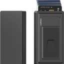 Metal Wallet For Men - Aluminum Magnetic Wallet, RFID Blocking, Push Button Slide-Out Quick Access, Slim Minimalist Front Pocket Wallet, Holds 5-7 Cards (Black, Magnetic)