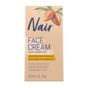 Nair Hair Remover Moisturizing Face Cream, with Sweet Almond Oil, 2OZ (2 Ounce (Pack of 1))