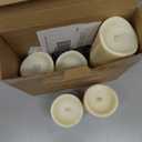 Outdoor Indoor Flameless Candles, Patented 3D Dual-LED, Set of 6 Slanted Top Durable Plastic Pillars with 2 Remotes & Timer, Non-Melting Waterproof Battery Candles for Patio Garden (Ivory)