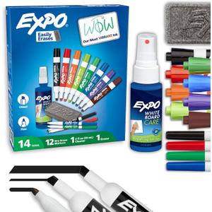EXPO Low Odor Dry-Erase Kit, Anti-Roll, Assorted Colors (80054)