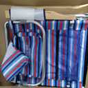 Tommy Bahama 2-Pack 5-Position Classic Lay Flat Backpack Beach Chair with Cooler and Cup Holder, Portable Folding Beach Chair for Tanning, Red/White/Blue