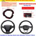 Bling Car Steering Wheel Cover, Non-Slip Elastic Stretch Leather Auto Steering Wheel Protector, Sparkling Diamond Vehicle Decor Accessories for Women Girls, Universal for Vehicles (Red)