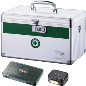 Combination Lock 15.9 x 9.3 x 8.9Inches [Extra Large], Medication Lock Box Security Lock Box, Medical Box Organizer