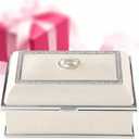 LASODY Rectangular Pearl Metal Jewelry Box Jewelry Organizer Box Jewelry Chest,Trinket Boxes For Women,Mother Day Anniversary Wedding Gifts