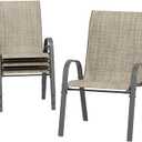 UDPATIO Patio Dining Chairs Set of 4, Outdoor High Stacking Chairs, Indoor/Outdoor Chairs Backyard Deck Garden Chairs, Restaurant Kitchen Dining Trattoria Chairs Brown