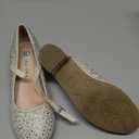 Girls Dress Shoes, Mary Jane Shoes for Girls Sparkle Low Heel Hook and Loop Flats for School, Wedding Party 4