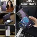 Wallet Case for Samsung Galaxy S26 Ultra Compatible with Magsafe, 2-in-1 PU Leather Flip RFID Blocking Card Holder Stand Shockproof Magnetic Detachable Cover for Galaxy S26 Ultra, Purple