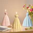 3 PCS 3D Wedding Bride Dress Candle Molds, Skirt Princess Dress Silicone Mold for Candle Making, Epoxy Resin Casting Mold for Soap DIY Handcraft, Perfect for Home Decor Wedding Valentine's Day Gifts
