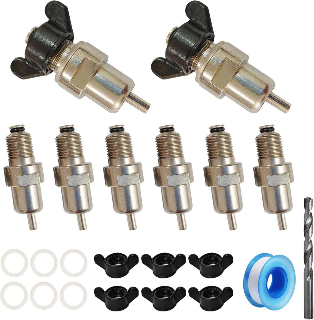 8Pcs Automatic Rabbit Nipple Waterer Chicken Water Nipples Metal Chick Waterer Quail Watering System Animal Supplies Pet Supplies (Stainless Steel, 8pcs)
