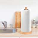 2 x Wooden Paper Towel Holder - Large Size Solid Wood Paper Towel Holder with Anti-Skid Base for Kitchen, Living Room,Bathroom