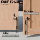 12" Heavy Duty Cane Bolt Gate Drop Rod Extra Thick Hardware Ground Latch for Wood PVC Vinyl Metal Fences Gates, Double Doors, Black Solid Steel-2 Pack