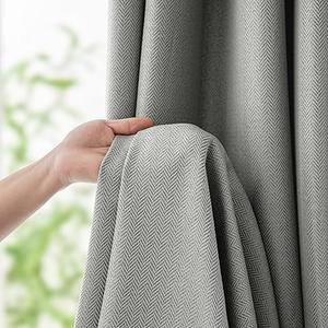 jinchan Room Darkening Curtains for Bedroom Herringbone Curtains 84 Inch Length for Living Room, Modern Farmhouse Curtains Window Treatment Drapes Grommet Top 2 Panels Gray jinchan Room Darkening Curtains for Bedroom Herringbone Curtains 84 Inch Length for Living Room, Modern Farmhouse Curtains Window Treatment Drapes Grommet Top 2 Panels Gray