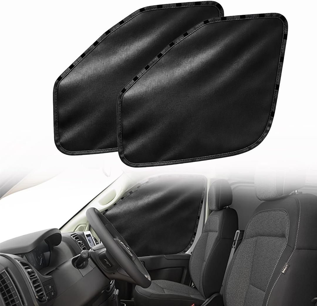 Custom Front Side Window Sun Shades Compatible with 2014-2025 Dodge RAM ProMaster Cargo Van 1500 2500 3500 Accessories for Outdoor Blocking Sunlight, Cooling, Resting & Privacy Protection