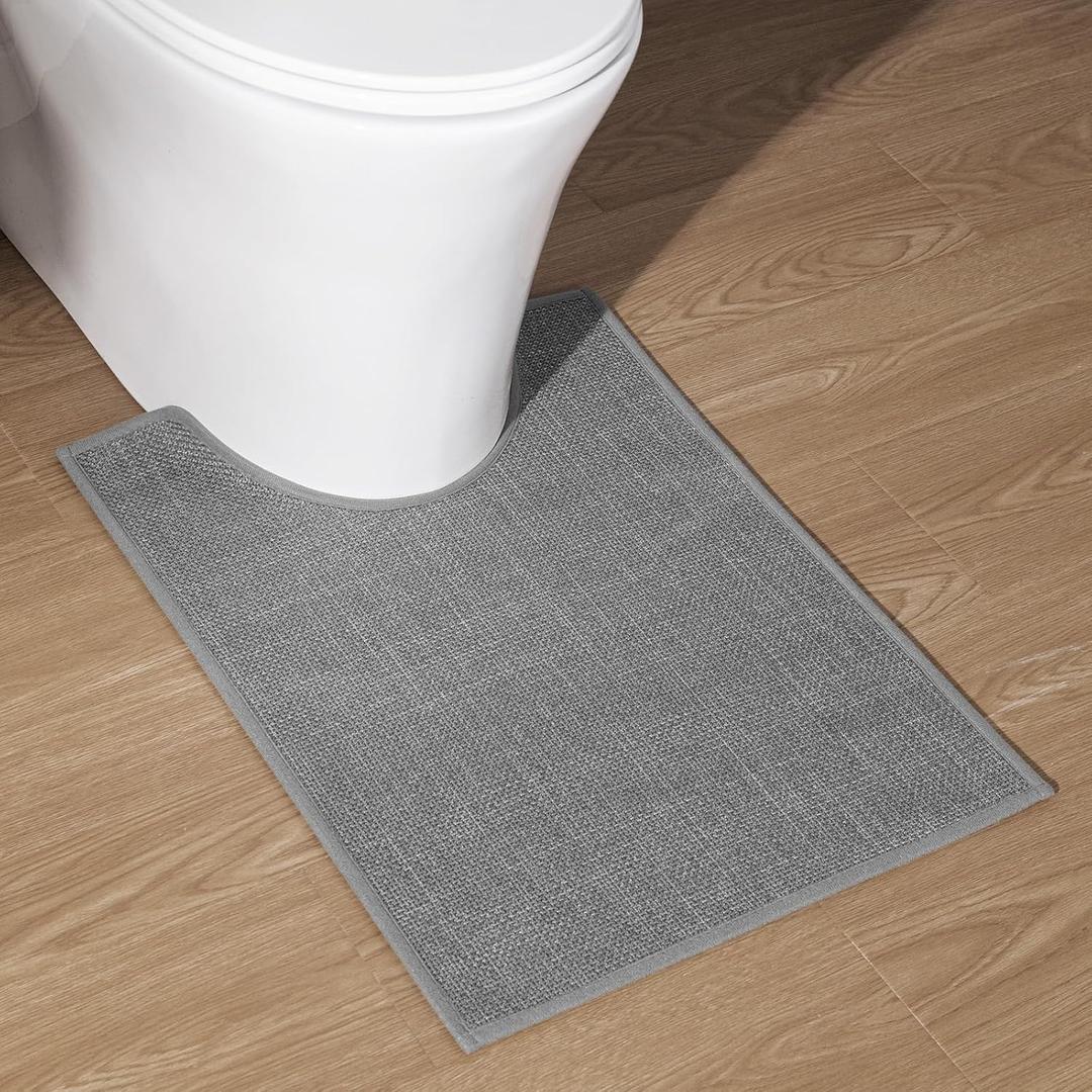 chakme Bathroom Rugs Mat U-Shaped 24x17, Ultra ThinNon Slip Bath Mat Small Quick Dry Absorbent Bath Matfor Bathroom Floor, (Dark Grey, U-24"x17") chakme Bathroom Rugs Mat U-Shaped 24x17, Ultra ThinNon Slip Bath Mat Small Quick Dry Absorbent Bath Matfor Bathroom Floor, (Dark Grey, U-24"x17")