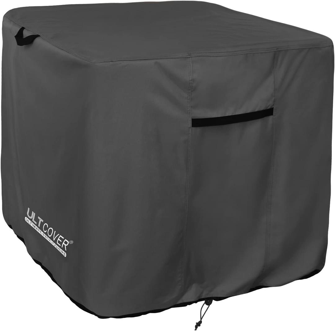 ULTCOVER Waterproof Square Air Conditioner Cover for Outside AC Units Size Upto 30W x 30D x 32H inch, Black