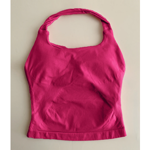 Impact Halter Top Woman Sports Vest Yoga Clothing Backless Hanging Neck Sports Tank Top with Built-in Cups, XS, Berry