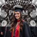 Prom Send Off 2026 Backdrop 7x5FT Black and Silver Balloon Champagne Crown Congrats Grad Photography Background 2026 Celebrate Graduation Party Decorations Supplies Photo Props