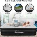 SoundAsleep Dream Series Luxury Air Mattress with ComfortCoil Technology & Built-in High Capacity Pump for Home & Camping- Double Height, Adjustable, Inflatable Blow Up, Portable - Queen Size