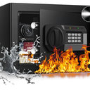 1.2 Cub Small Fireproof Safe for Home, Personal Fire Safe Box with Digital Keypad Key and Removable Shelf, Small Security Box for Money Firearm Medicine Valuables