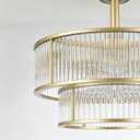 20 Inch Gold Ceiling Fan with Lights, Caged Fandelier, Crystal Fan, Farmhouse & Modern, APP & Remote Control, 6 Speeds, Reversible, Ultra Quiet, Energy Efficient for Bedroom, Nursery, Dining Room