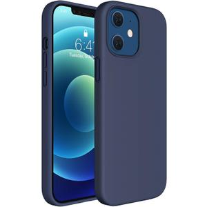 Miracase Compatible with iPhone 12 Case and iPhone 12 Pro Case, Liquid Silicone Gel Rubber Full Body Protection Shockproof Drop Protection Phone Case for iPhone 12/12 Pro 6.1 inch(Dark Blue)