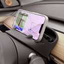 Steering Wheel Mount Phone Holder with Sunglasses Storage Organizer Tray, Compatible with Tesla Model Y 2020-2024 & Model 3 2016-2023, Not Fit Model Y Juniper 2025-2026 & Model 3 Highland 2024-2026