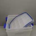 IRIS USA WeatherPro 44 Qt Storage Bins with Lids, 2 Pack, BPA-Free Plastic Gasket Box with Tight Latch and Seal, Stackable Nestable Tote Tub - Clear/Blue