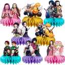 8Pcs Demon Honeycomb Table Centerpiece Slayer Birthday Party Supplies Table Decorations for Kids Party Decorations