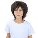 PATTNIUM Boys Light Brown Short Straight Wig with Side Bangs Costume Wig