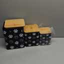 Airtight Dog Food Containers with Bamboo Lids, Metal Dog Treat Jars Canisters for Kibble, Biscuits, Snacks, Cookies, Pet Food Storage Set for Kitchen Counter Christmas Gift(Black)