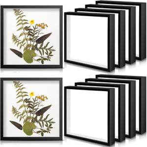 Geetery 10 Pack Shadow Box Frame 10 x 10 Inch Wood Frame Memory Display Case Bulk Shadow Boxes for Photo Flowers Memorabilia Wedding Bouquets Graduation Gift Pins Tickets Wall Awards Shell Decor