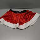 Women’s Velvet Christmas Santa Claus Mini Skirt Feather Trim Xmas Red Short Skirts Cosplay Fancy Costume Skirt, M