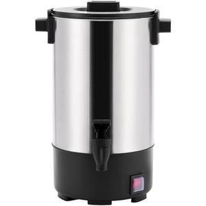SYBO SR-CP Commercial Grade Stainless Steel Percolate Coffee Maker Hot Water Urn for Catering, 30-Cup, 4.5L, Metallic (EXP 11/30/35)