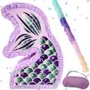 4E's Novelty Mermaid Pinata With Bat & Blindfold for Mermaid Birthday Party Decorations Supplies for Kids Girls Under the Sea Mermaid Ocean Theme Birthday Party Game Activity Mermaid Decor