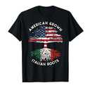American Grown Italian Roots Family Tree Italy Flag Italian T-Shirt, S