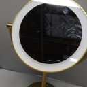 Conair Lighted Makeup Mirror, Double-Sided LED Vanity Mirror with 1X/10X Magnification, 3 Light Settings, 3 Modes, 360 Rotation, Brushed Brass Finish