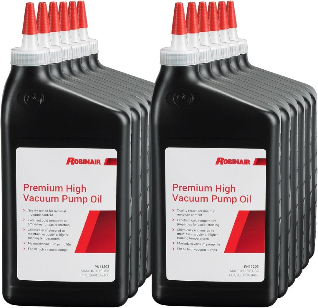 Robinair 13203 Premium High Vacuum Pump Oil, Quart (12-Pack)