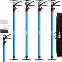 4PK Dust Barrier Poles,Steel Cabinet Jacks for Installing Cabinets,Adjustable 45.3-114.3" Quick Support Rod,Telescopic Support Pole for Zipwall